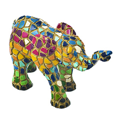 Colorful Elephant Mosaic figurine