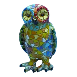 Colorful Owl Mosaic figurine
