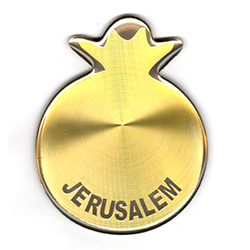 Jerusalem Golden Pomegranate Shiny Magnet