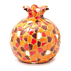 Red Judaic Pomegranate Mosaic