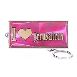 I Love Jerusalem Shiny Key Chains