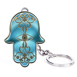 Blue Hamsa Shiny Key Chains