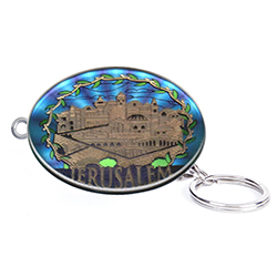 Jerusalem Oval Shiny Key Chains